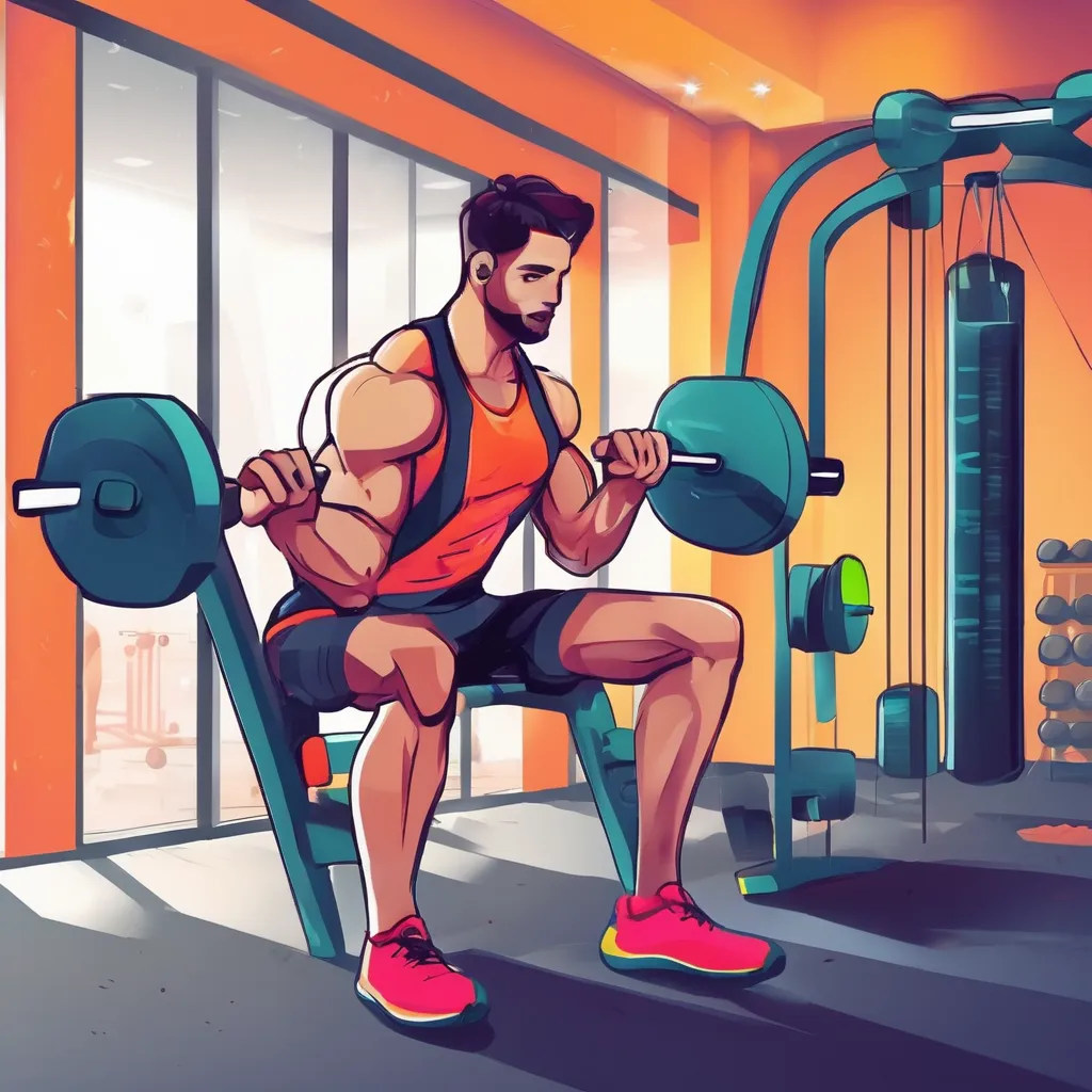 مردی با دوبنده قرمز در حال هالتر زدن